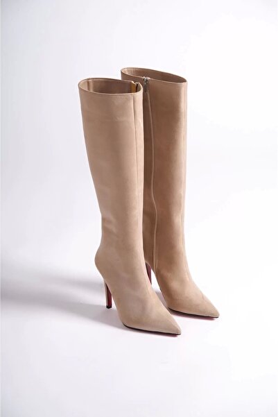 PayBuy Kadın Elegant Ayakkabı Sivri Burun Yüksek Topuklu Diz Altı Çizme Özel ...