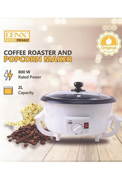 Denx Home Electric Coffee Roaster Machine for Roasting Coffee Beans, Nuts, Peanuts, Cashews, Chestnuts
