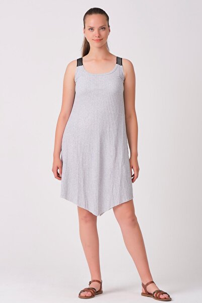 As Collection Rochie de damă cu bretele cu sclipici gri