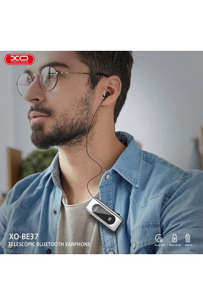 REDz Accessories XO-BE37 Lavalier, Bluetooth In-Ear Headphone, 140mAh Capacity, Digital Display, Black