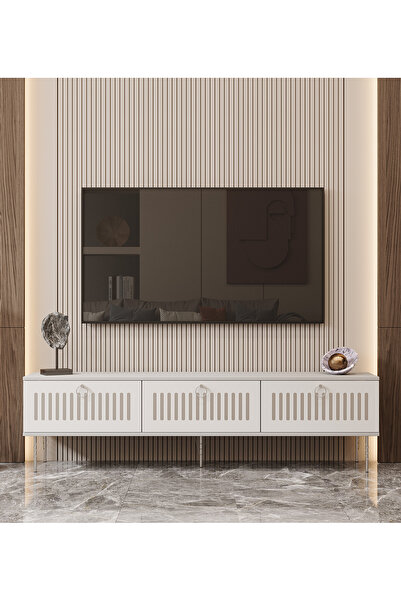 enwood Andromeda SİLVER SERİSİ 180 cm 3 kapaklı MDF TV ÜNİTESİ 180 x 50 x 32 cm