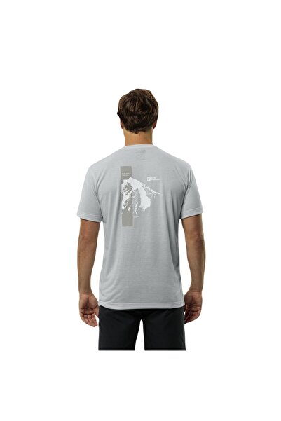 Jack Wolfskin 1809941 Vonnan S/S Graphic t m Men's T-Shirt Gray