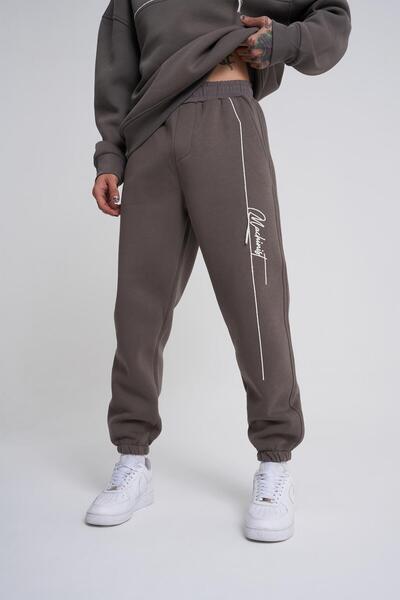 Machinist Ανδρικό κεντημένο Jogger oversized Anthracite Sweatpants