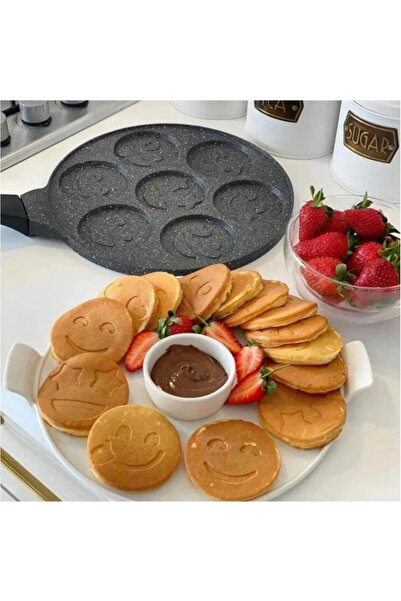 prokitchen مقلاة بان كيك إيموجي وجه جرانيت 28 سم