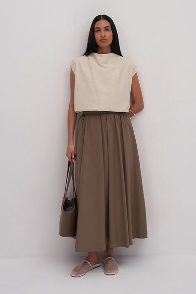 Mathilda By Çiğdem Bilici Women's Ecru Laura Stand Collar Blouse