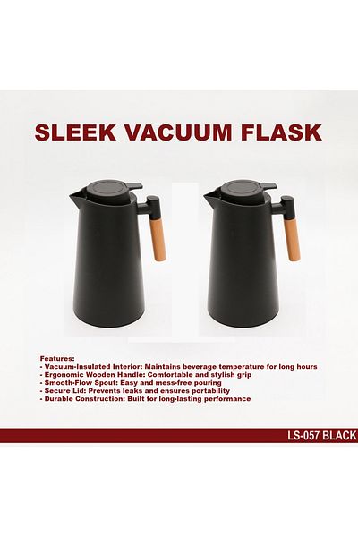 TrentonGCC Premium Vacuum Flask with Wooden Handle - Set of 2