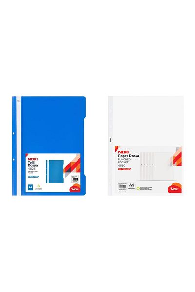 Noki Ring Binder + Bag Binder Office Set (50Pcs Blue Ring Binder + 100Pcs Bag Binder)