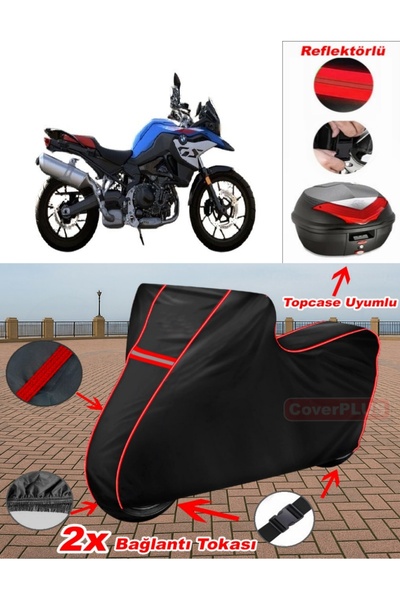CoverPlus Bmw R 800 Rt Tarpaulin Black Topcase Rear Bag Compatible Motor Tarp...