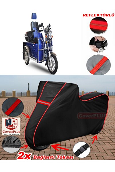 CoverPlus يوكي YK-25 بوني تارب أسود للدراجات النارية قماش القنب غطاء المحرك (...