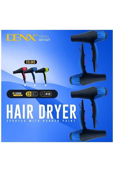 Denx مجفف شعر Dynex Long Life منخفض الضوضاء احترافي بمحرك تيار متردد مع كابل طويل للغاية وقابل للإزالة