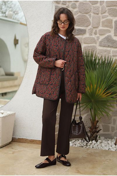 HEQA Patterned Quilted Jacket