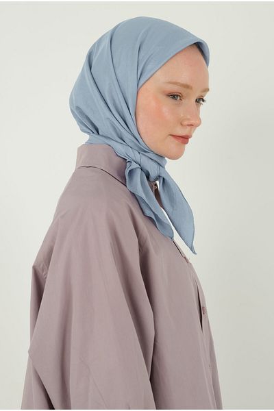 HEQA وشاح ناعم من كراش باللون الأزرق الفاتح