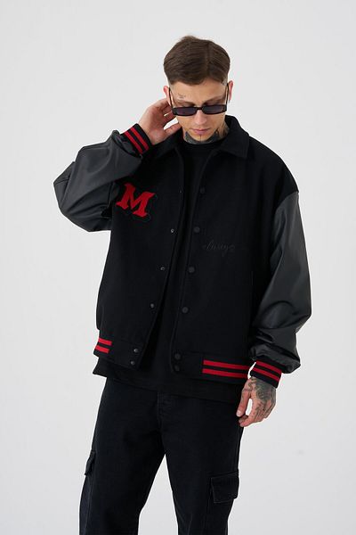 Machinist Men's No Need to Fear Oversize Bomber Jacket Black
