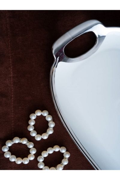 ACAR Arwen Oval Silver Presentation Tray 41X21X3Cm