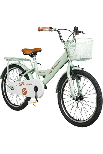 Serraro 20 Jant Çocuk Bisikleti 2025 Model kılasik yeşil Bagajli Lüks