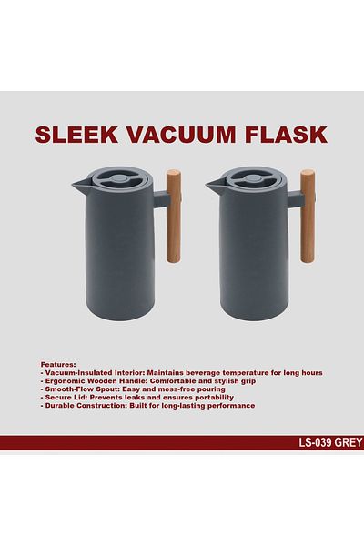 TrentonGCC Premium Vacuum Flask with Wooden Handle - Set of 2