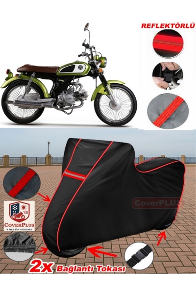 CoverPlus Kuba RX9 50 قماش مشمع أسود مشمع للدراجات النارية غطاء غطاء المحرك خ...