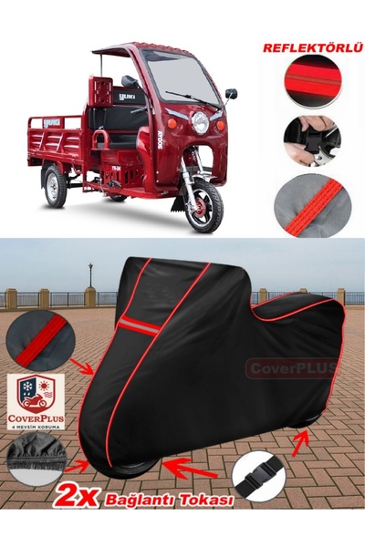 CoverPlus يوكي YK-24 Aydos القماش المشمع الأسود للدراجات النارية القماش المشم...