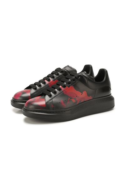 ALEXANDER MCQUEEN Men's leather sneakers with pattern detail