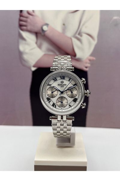Hislon Silver Women's Wristwatch 5 Atm Waterproof with 3 Years Warranty