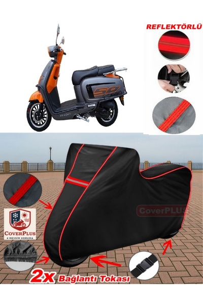 CoverPlus Apachi True 50 Tarp Black Motorcycle Tarpaulin Engine Cover Tent (R...