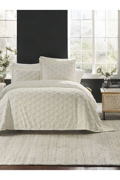 baladı home ev tekstil home collection مفرش سرير مزدوج بوم بوم (طقم 3 قطع) مفرش سرير و2 كيس مخدة