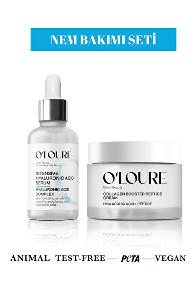 o'loure beauty NEMLENDİRİCİ CİLT BAKIM SETİ INTENSIVE HYALURONIC ACID SERUM&COLLAGEN BOOSTER CREAM