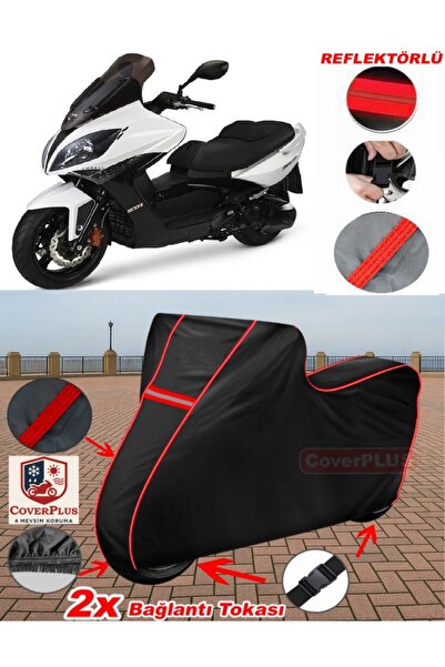 CoverPlus ل Kymco Xciting 500i R القماش المشمع الأسود للدراجات النارية القماش...