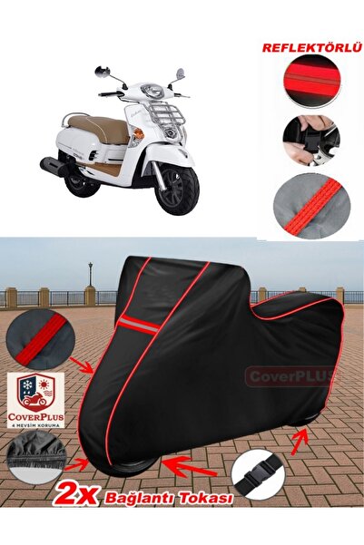 CoverPlus Kymco Like 125 Branda SİYAH Motosiket Brandası Motor Örtüsü Çadır (...