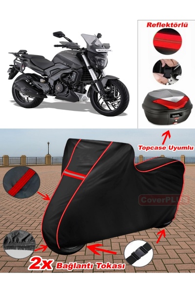 CoverPlus Bajaj Dominar D 400 قماش القنب الأسود Topcase الخلفي المتوافق مع ال...