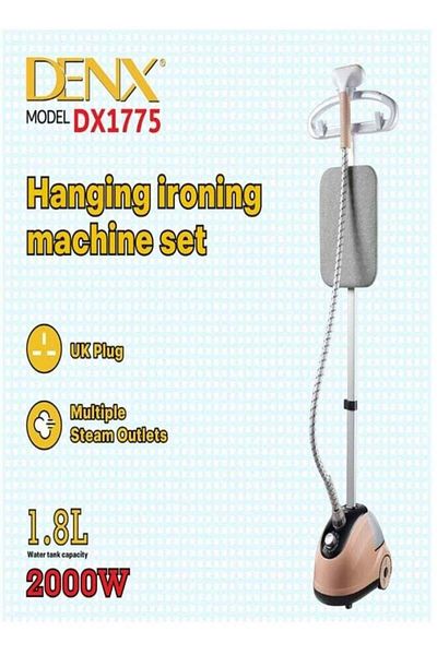 Denx مجموعة ماكينة الكي المعلقة DX1775 مكواة بخار احترافية للملابس بقوة 2000 وات، ووقت ضبط البخار 50 ثانية،