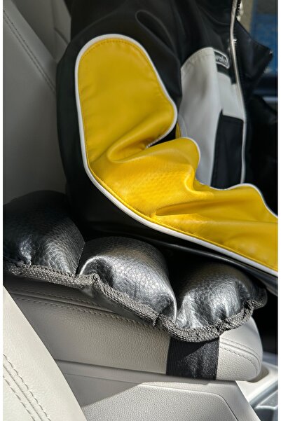 ribac Siyah Deri Araç Kolçak Minderi Kol Dayama Kılıfı Tüm Araçlara Uygun