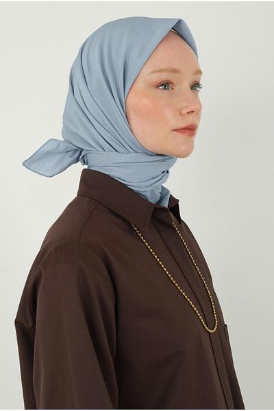 HEQA وشاح ناعم من كراش باللون الأزرق الفاتح