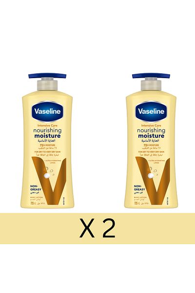 Vaseline Intensive Care Body Lotion, for Dry to Very Dry Skin, Nourishing Moisture, 725mlx2