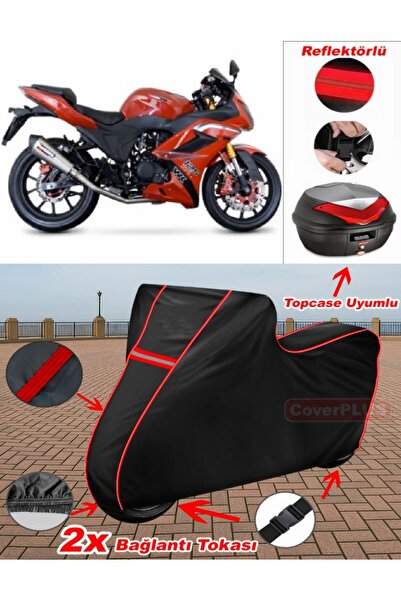 CoverPlus BuMoto/ل Jinling Caliber 250CC القماش المشمع الأسود Topcase الخلفي ...