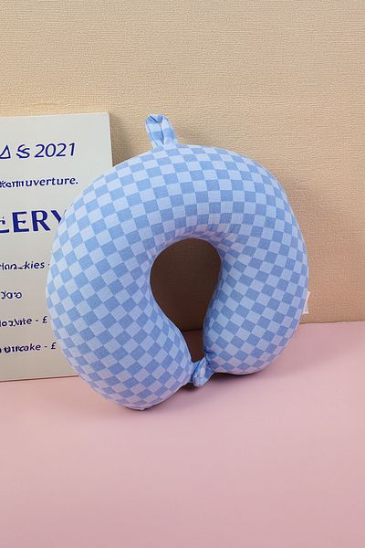 YOYOSO Mosaic Shaped Memory Foam U Type Pillow Blue