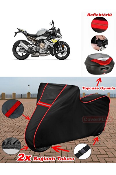 CoverPlus Bmw S 1000 R قماش القنب الأسود Topcase الخلفي حقيبة متوافقة مع القم...