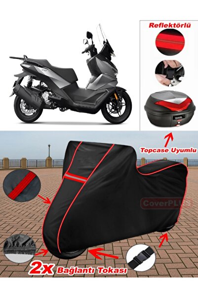 CoverPlus Voge SR3 Branda SİYAH Topcase Arka Çanta Uyumlu Motor Brandası (Kır...