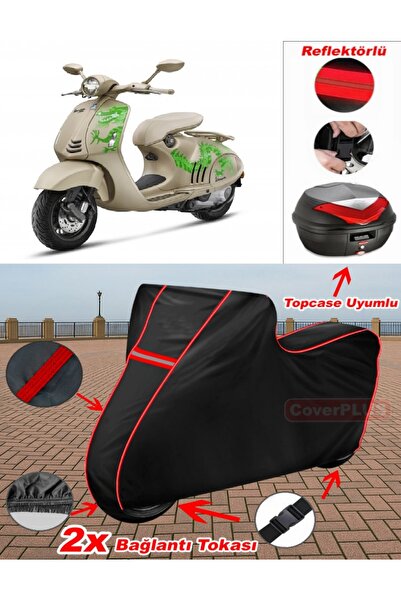 CoverPlus Vespa 946 Dragon Tarpaulin Black Topcase Rear Bag Compatible Motor ...