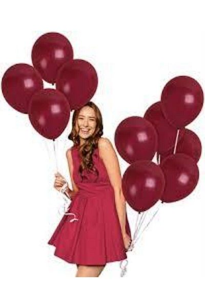 Deniz Party Store Claret Red Latex Balloon 25 Pieces