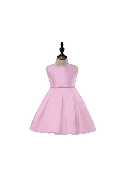 Mashotrend Shiny Fabric Girls' Evening Dress with Ribbons - Children's Evening Dress - Graduation Dress - Girls' Dress