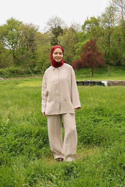 ilmek 25997 Women's Modal Fabric Belted Trousers Suit