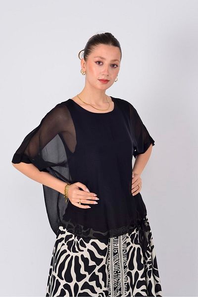 Park Moda 21993 SILK BLUZ WITH TIE DETAIL