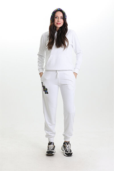 SPROUT fresh طقم بدلة رياضية بيضاء بدون خطوط مكونة من 3 خيوط