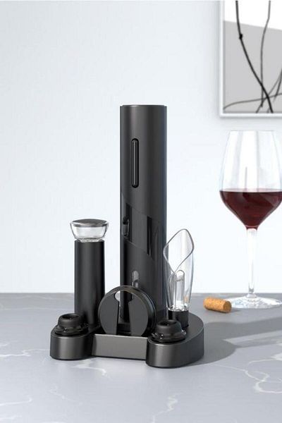 GeldHaus Gh - Automatic Corkscrew Wine Opener 6 Piece Set-Wine Opening Aeration Set
