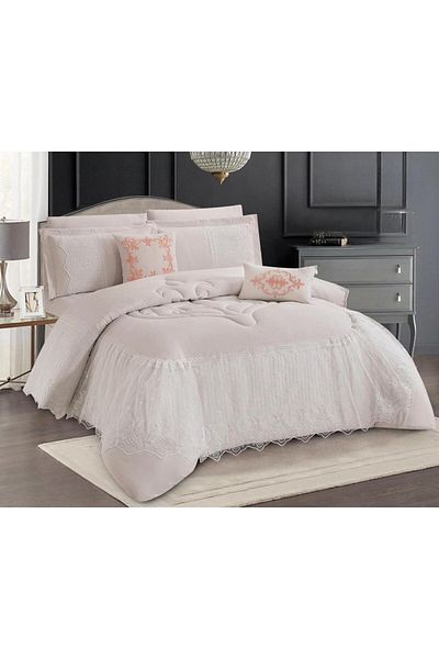 HOURS Horse comforter set, made of durable, soft and distinctive fabric, for two people, 8 pieces, lace, DANA-05