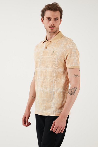 U.S. Polo Assn. U.S. Polo Check 100% Cotton Regular Fit Buttoned Polo Neck t Shirt Men's Polo Collar t Shirt G081Sz011