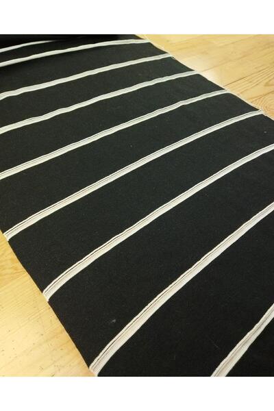 Kumaş Parça Guler negru cu nervuri (1 bucată = 4 secțiuni cu nervuri) (Lățime 47 cm x Înălțime 8 cm)