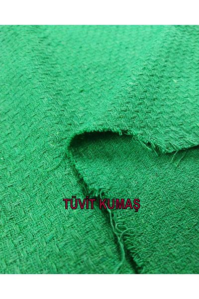 Kumaş Parça Πράσινη υφή σαν τουίντ - Ζωντανή, Πλάτος 150 cm x Μήκος 195 cm