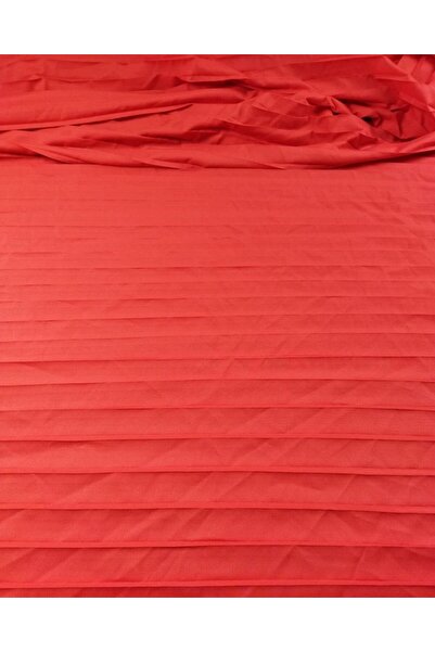 Kumaş Parça Krep Benzeri Pliseli Dokuma İnce Nar Çiçeği Renkte En: 145 cm